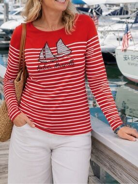 NWT Talbots Nautical Striped Cotton Top ⚓️